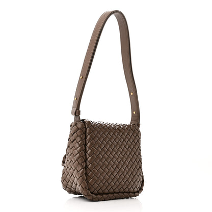 Bottega Veneta Nappa Intreccio Mini Cobble Shoulder Bag Taupe Grey 3 of 9