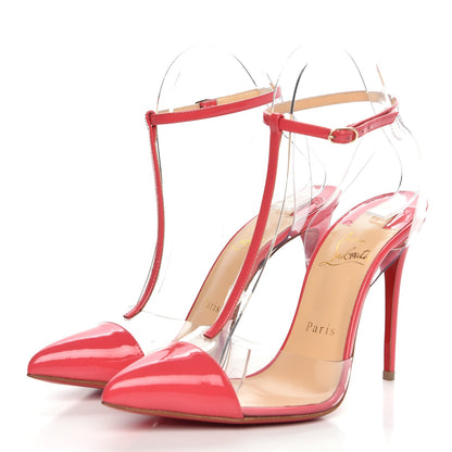 Christian Louboutin Patent PVC Nosy 100 Pumps 37.5 Begonia 3 of 7