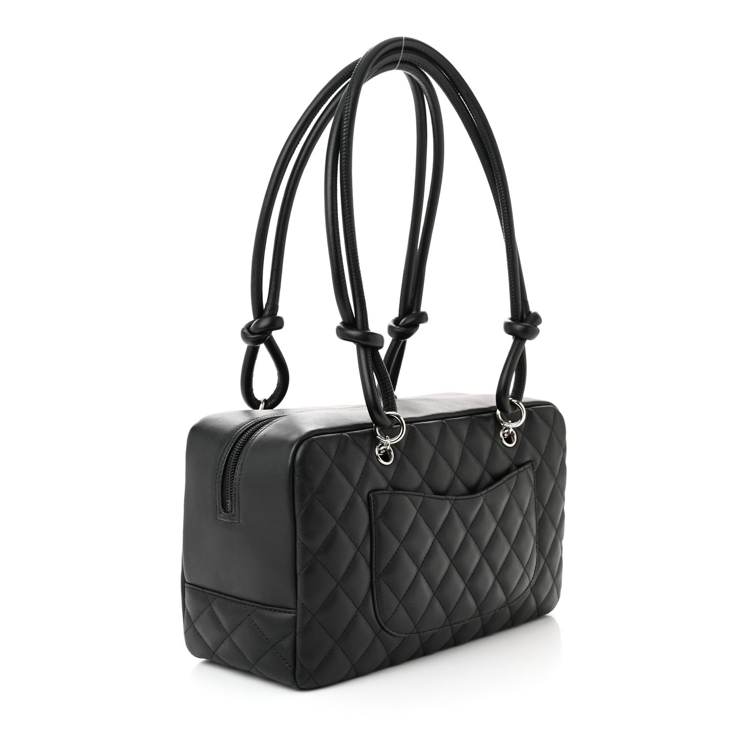 Calfskin Quilted Large Cambon Bowler Black