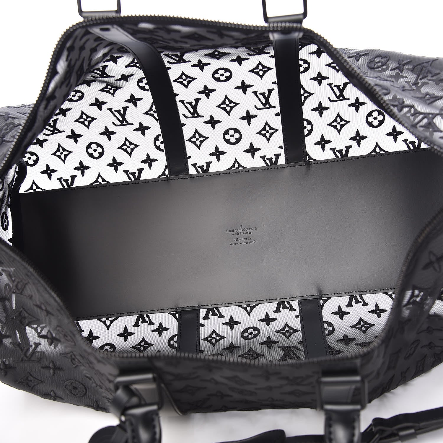 Louis Vuitton Monogram See Through Keepall Bandouliere 50 Black 7 of 8