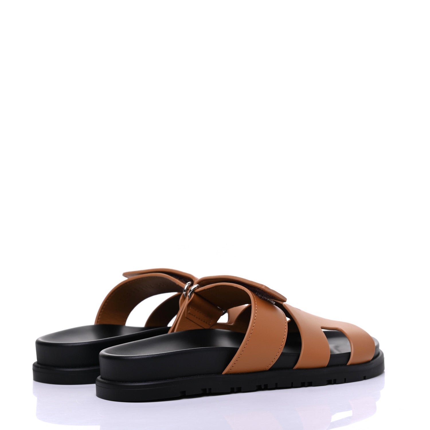 Hermes Calfskin Womens Chypre Sandals 35.5 Gold 4 of 9