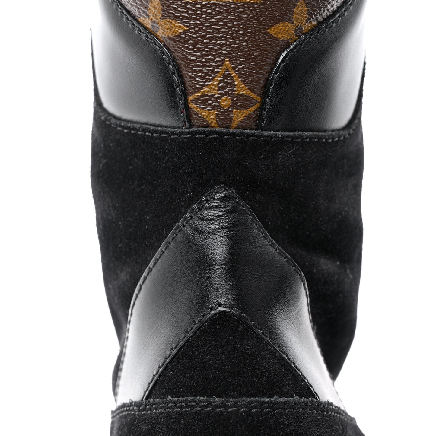 Suede Calfskin Monogram Laureate Platform Desert Boots 39.5 Black