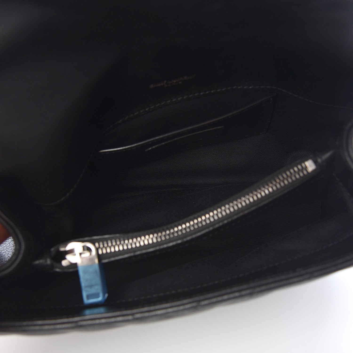 Saint Laurent Sheepskin Matelasse Chevron Monogram Medium College Bag Black 6 of 11