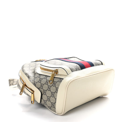 Gucci GG Supreme Monogram Textured Calfskin Web Small Ophidia Day Backpack Beige Ebony Mystic White 4 of 12