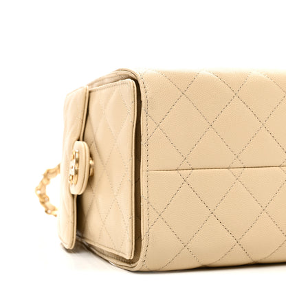 Chanel Caviar Quilted Small Chanel 25 Handbag Light Beige 9 of 10