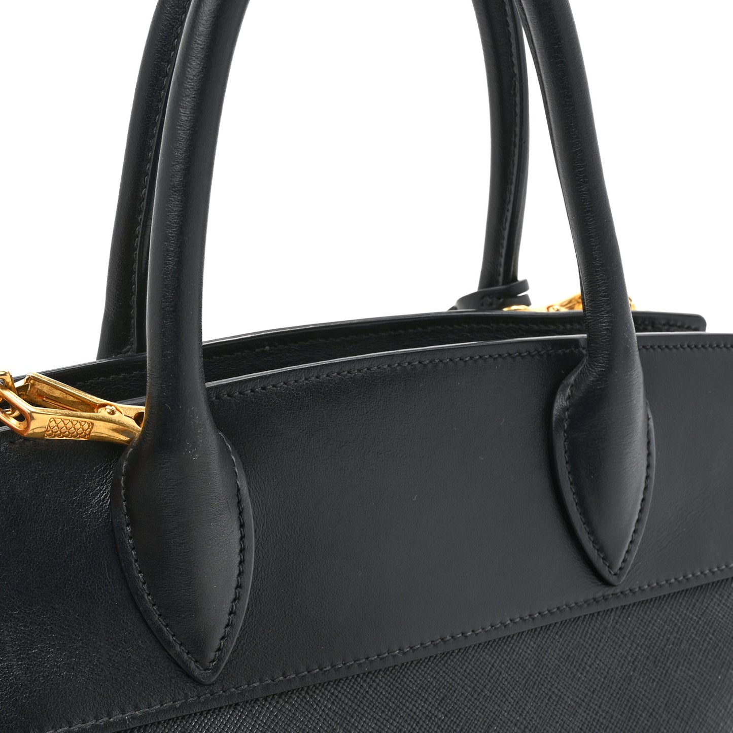 Saffiano City Calfskin Small Esplanade Tote Black