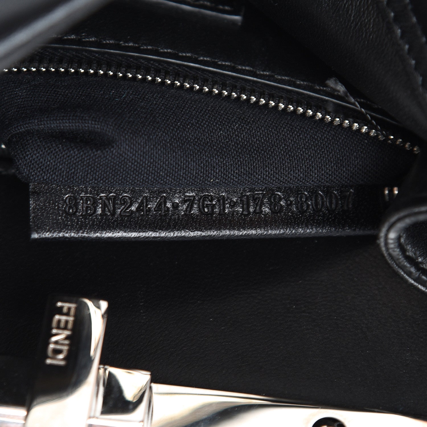 Fendi Nappa Lace Up Mini Peekaboo Iconic Satchel Black 7 of 14