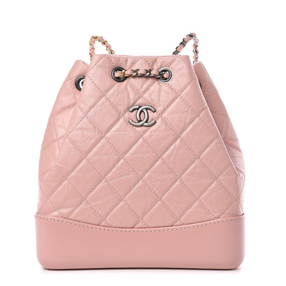 Chanel Aged Calfskin Quilted Small Gabrielle Backpack Pink 1 of 11