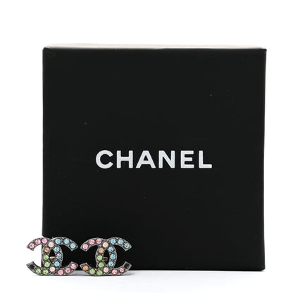Chanel Ruthenium Crystal CC Earrings Multicolor 7 of 7