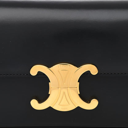 Celine Shiny Calfskin Triomphe Shoulder Bag Black 10 of 15