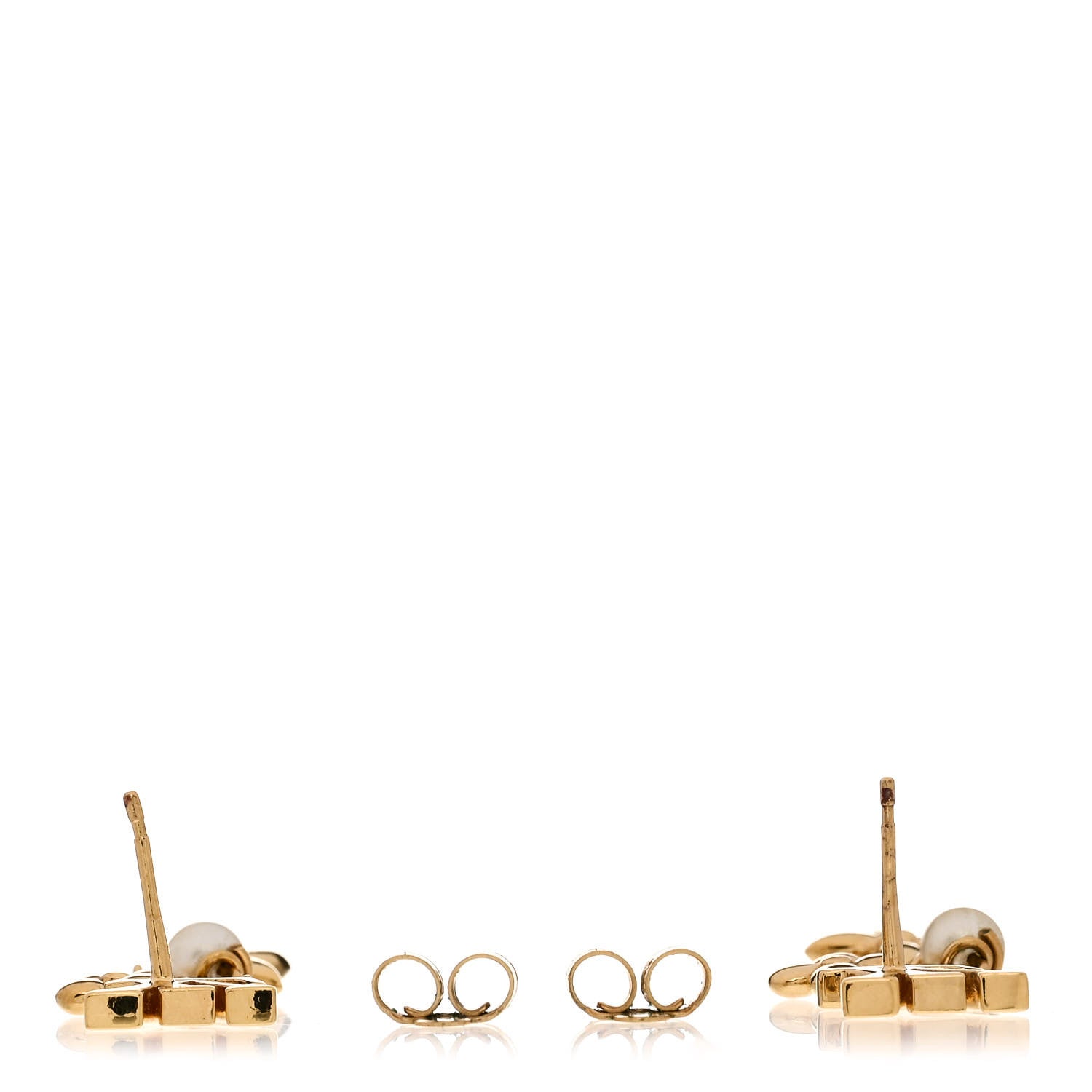 Louis Vuitton Metal Pearl LV Louisa Drop Earrings Gold 3 of 4