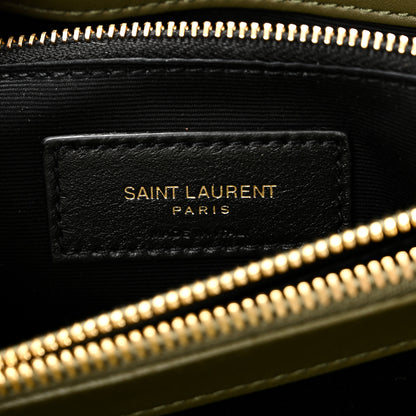 Saint Laurent Suede Y Quilted Monogram Medium Loulou Chain Satchel Loden Green 6 of 10