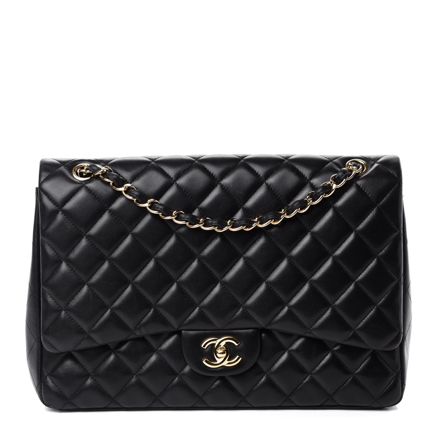 Chanel Lambskin Quilted Maxi Single Flap Black 1 of 13