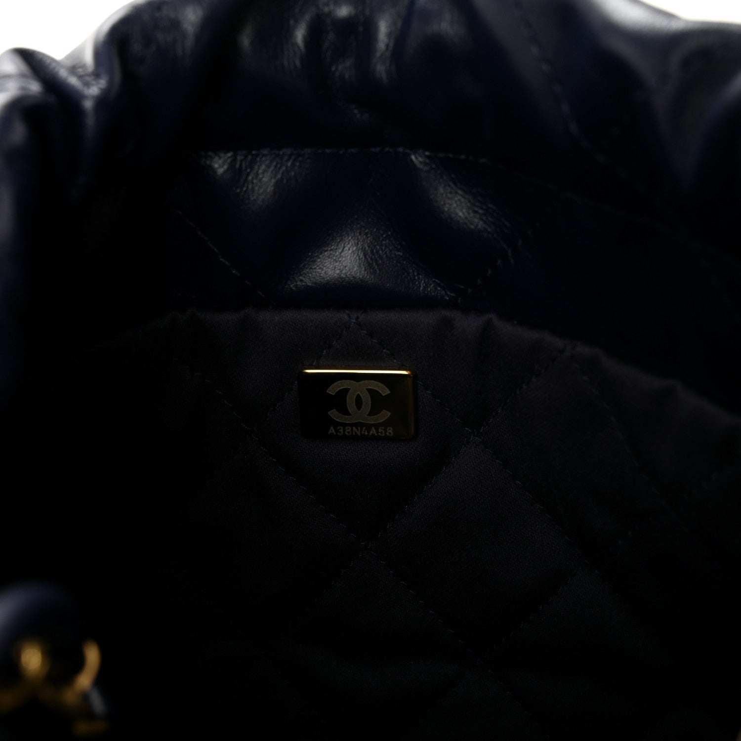 Chanel Shiny Calfskin Quilted Mini Chanel 22 Navy Blue 14 of 21