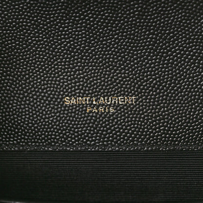 Saint Laurent Grain De Poudre Textured Mixed Matelasse Triquilt Small Monogram Satchel Black 6 of 10