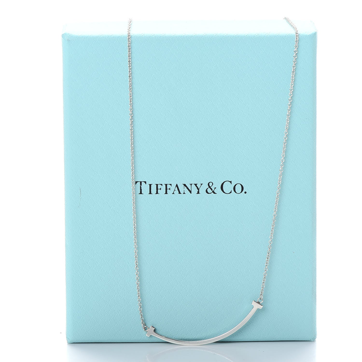 Tiffany Sterling Silver Small T Smile Pendant Necklace 6 of 6