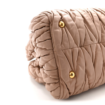 Miu Miu Nappa Matelasse Bauletto Top Handle Bowler Cammeo 8 of 9