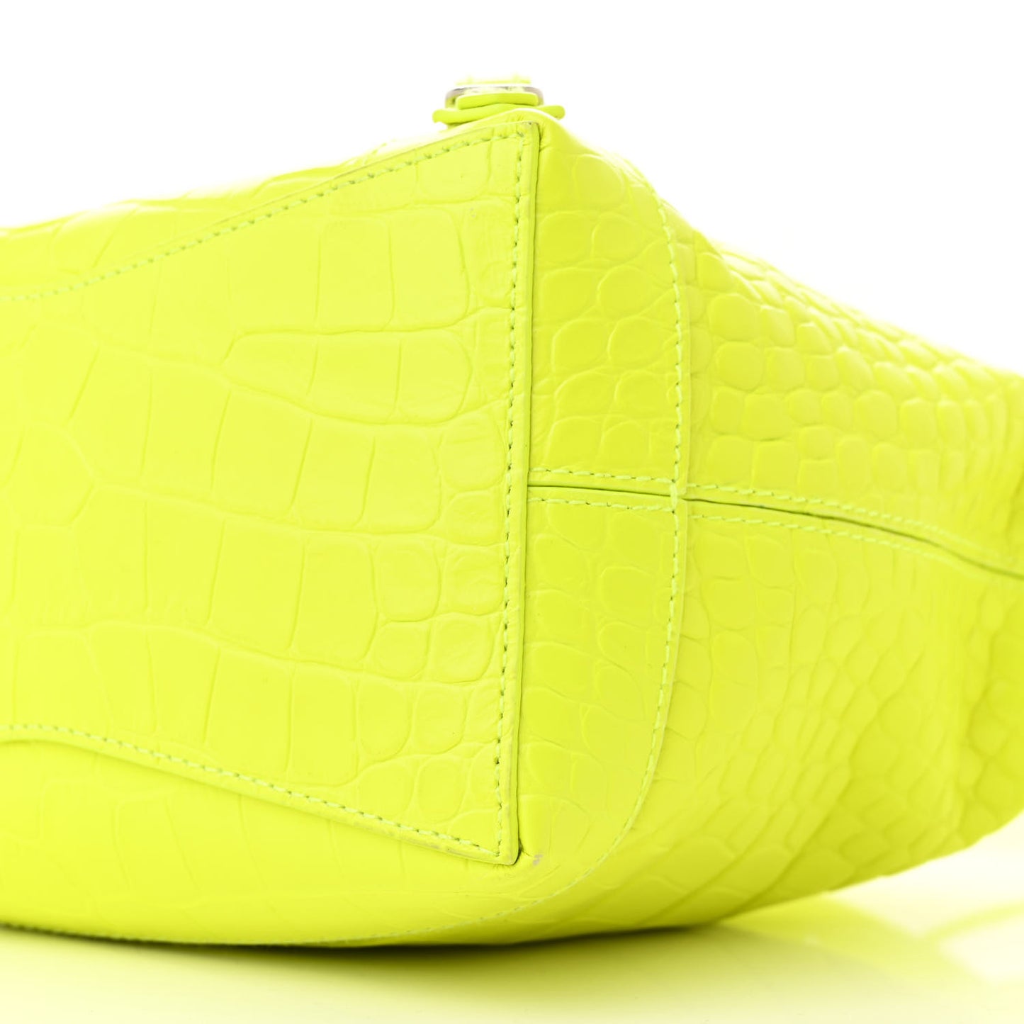 Extra Supple Calfskin Crocodile Embossed Neo Classic Hardware Hobo XS Flou Yellow