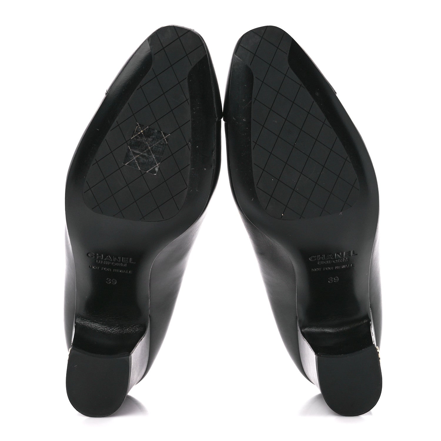 Chanel Lambskin Cap Toe CC Pumps 39 Black 5 of 8