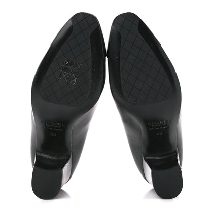 Chanel Lambskin Cap Toe CC Pumps 39 Black 5 of 8