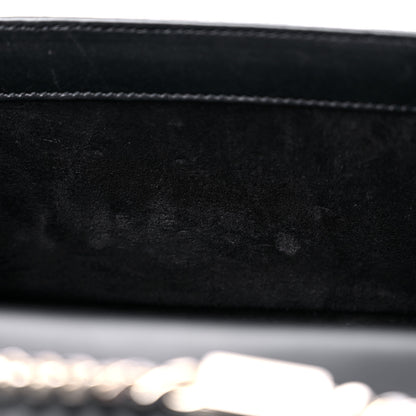 Saint Laurent Glitter Leopard Small Monogram Kate Tassel Satchel Platine Black 11 of 12