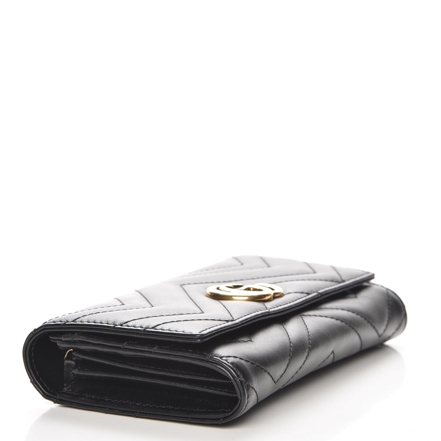 Gucci Calfskin Matelasse GG Marmont Continental Wallet Black 4 of 7