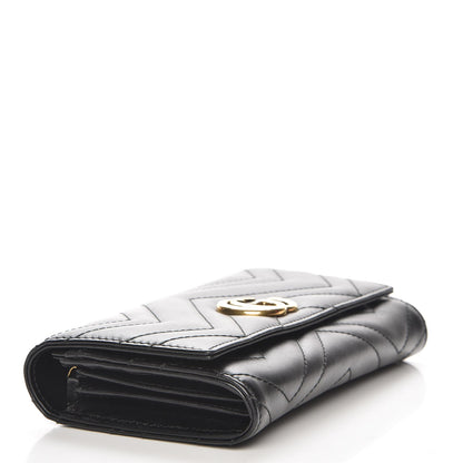 Gucci Calfskin Matelasse GG Marmont Continental Wallet Black 4 of 7