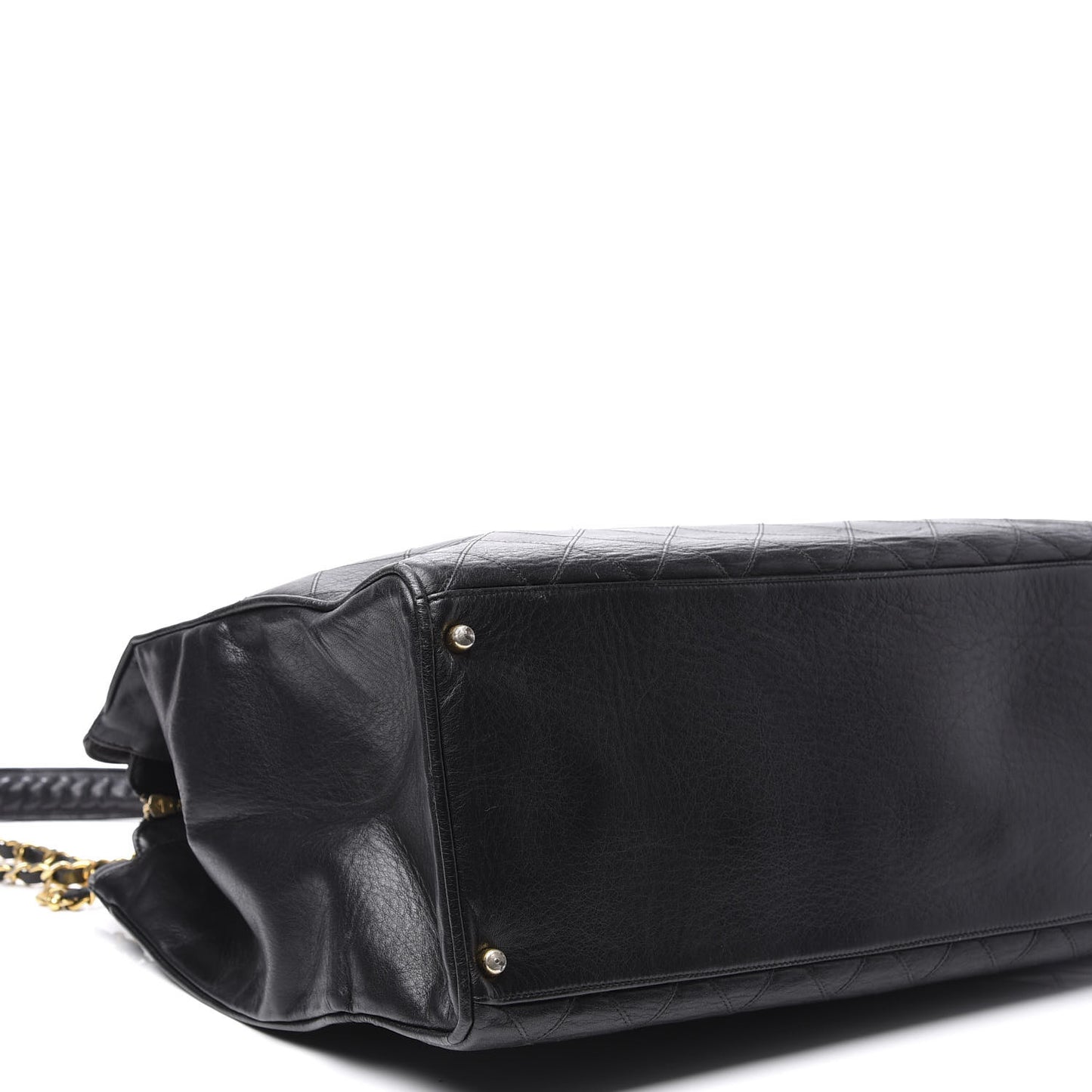 Calfskin Stitched XL Weekender Black