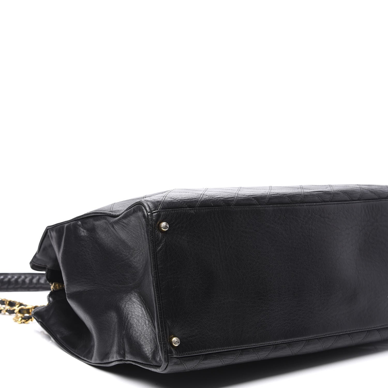 Chanel Calfskin Stitched XL Weekender Black 8 of 14