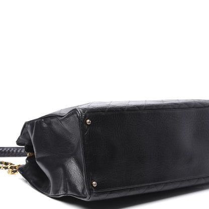 Chanel Calfskin Stitched XL Weekender Black 8 of 14