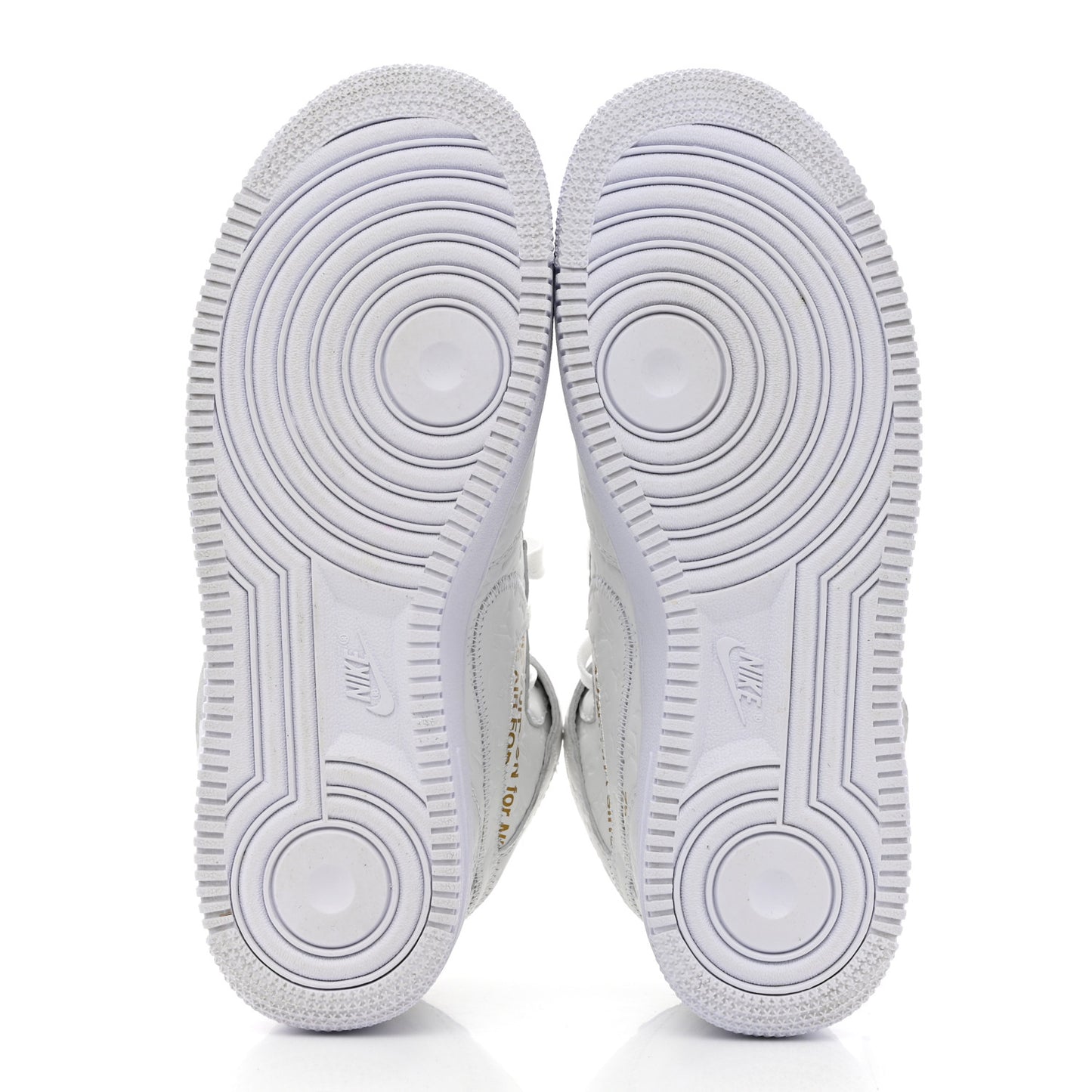 X NIKE AIR FORCE 1 Calfskin Monogram Mens Mid Sneakers 6 White