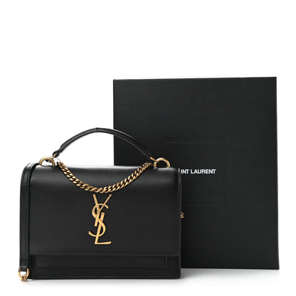 Saint Laurent Calfskin Monogram Sunset Chain Wallet Black 9 of 9