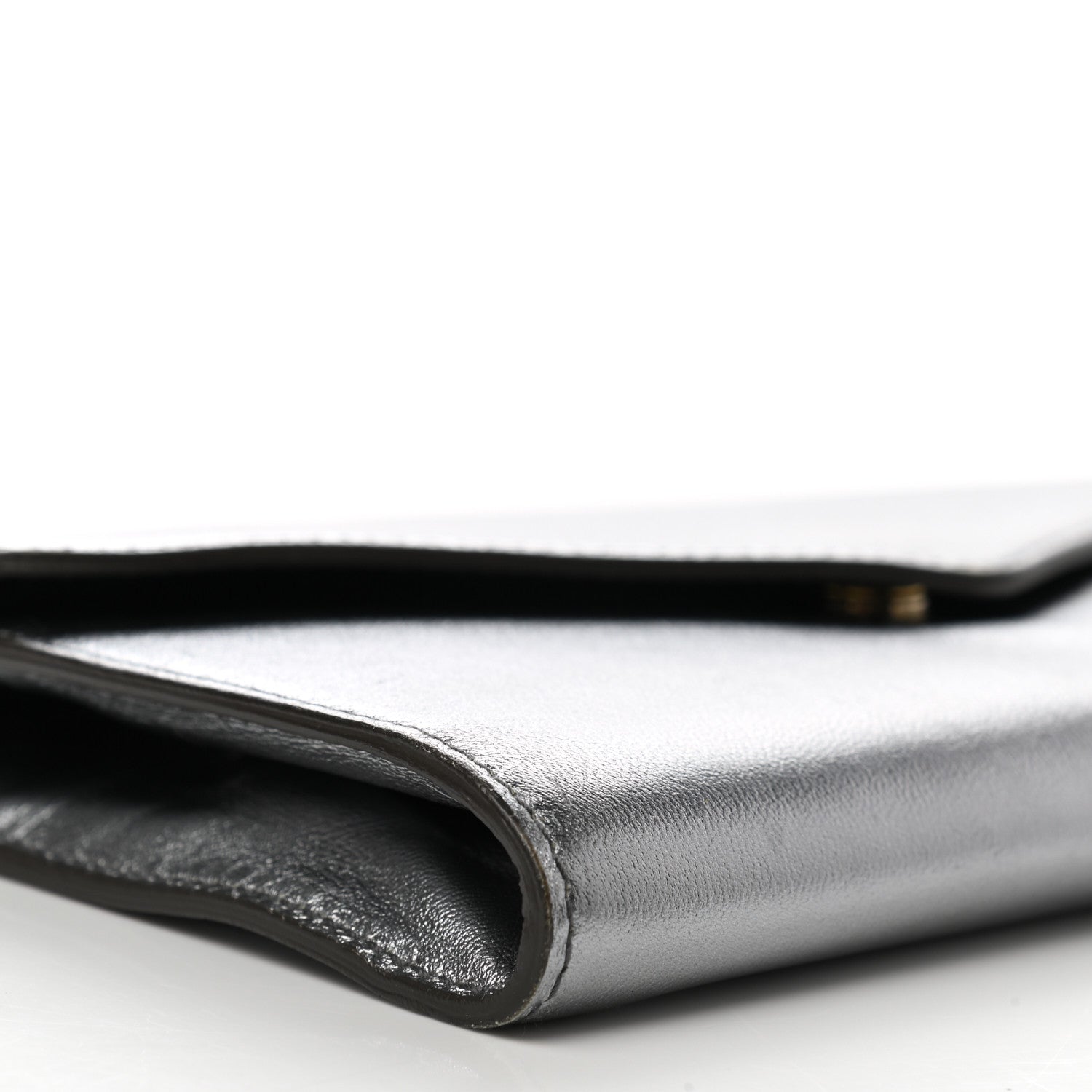 Saint Laurent Metallic Calfskin Y-Mail Clutch Silver 11 of 12