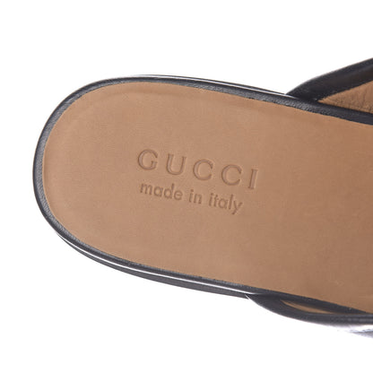 Gucci Goatskin Mens Horsebit Slippers 9 Black 8 of 11