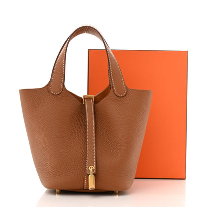 Hermes Taurillon Clemence Picotin Lock 18 PM Gold 11 of 11