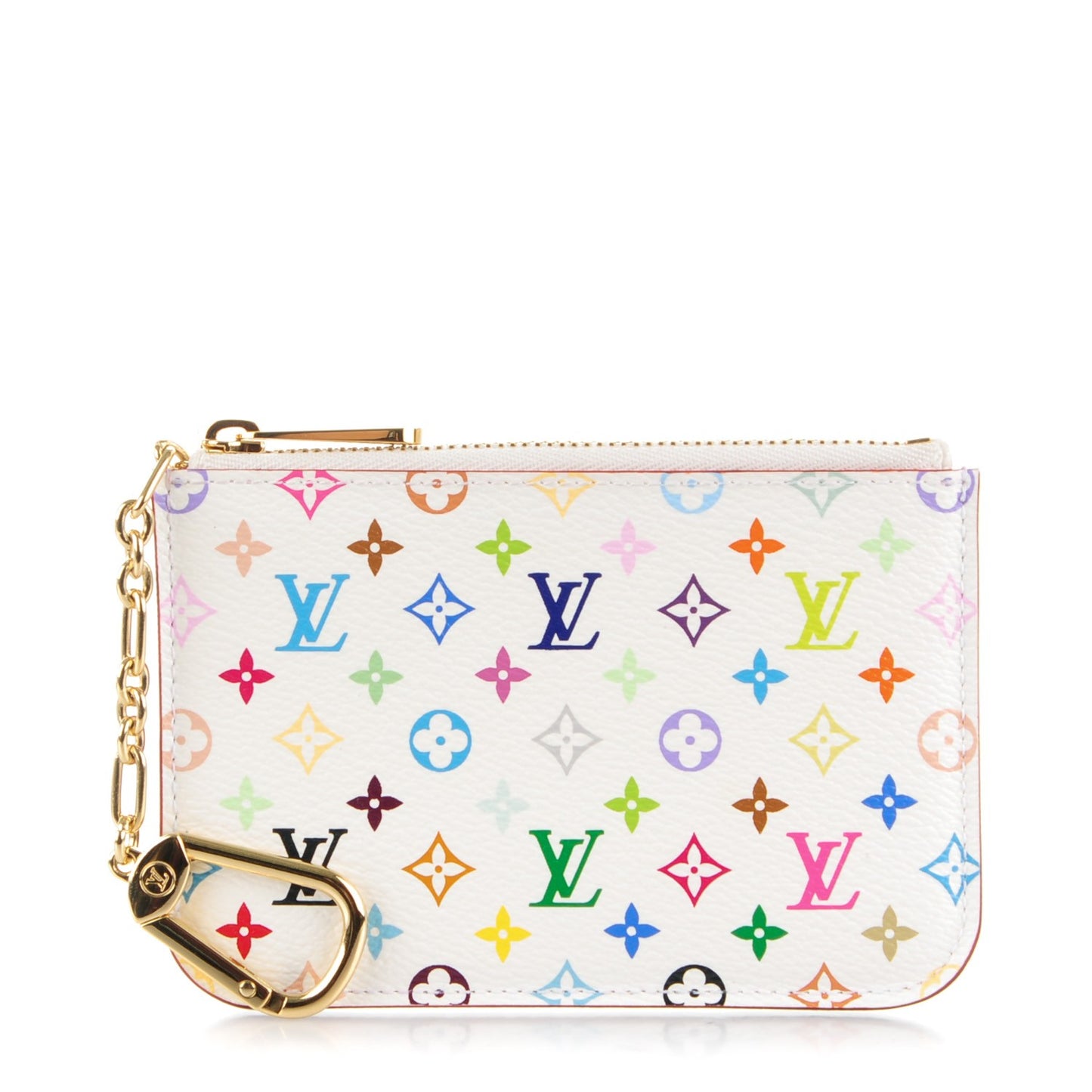 Monogram Multicolor Key Pouch White Litchi