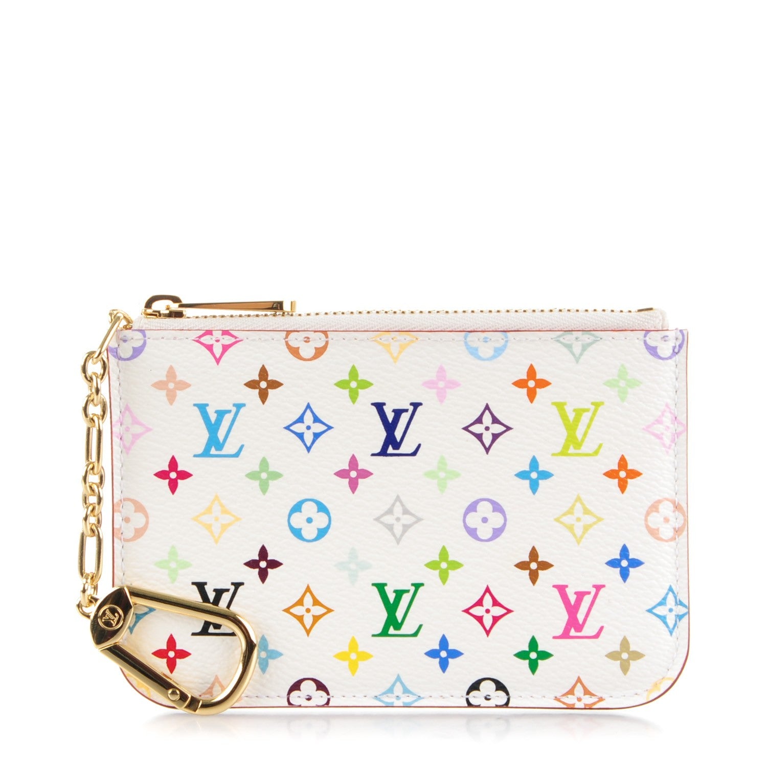 Louis Vuitton Monogram Multicolor Key Pouch White Litchi 1 of 7