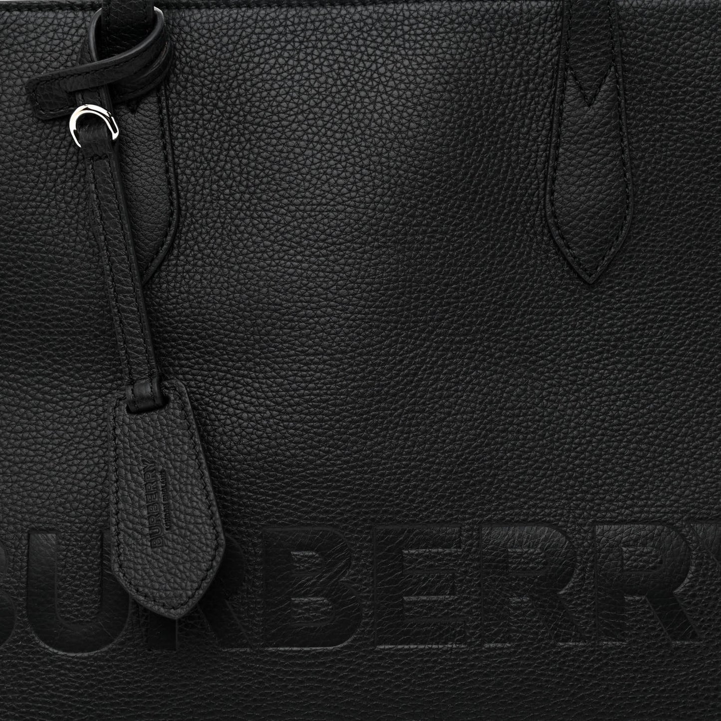 Calfskin Logo Embossed Medium Ardwell Tote Black