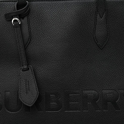 Burberry Calfskin Logo Embossed Medium Ardwell Tote Black 9 of 11