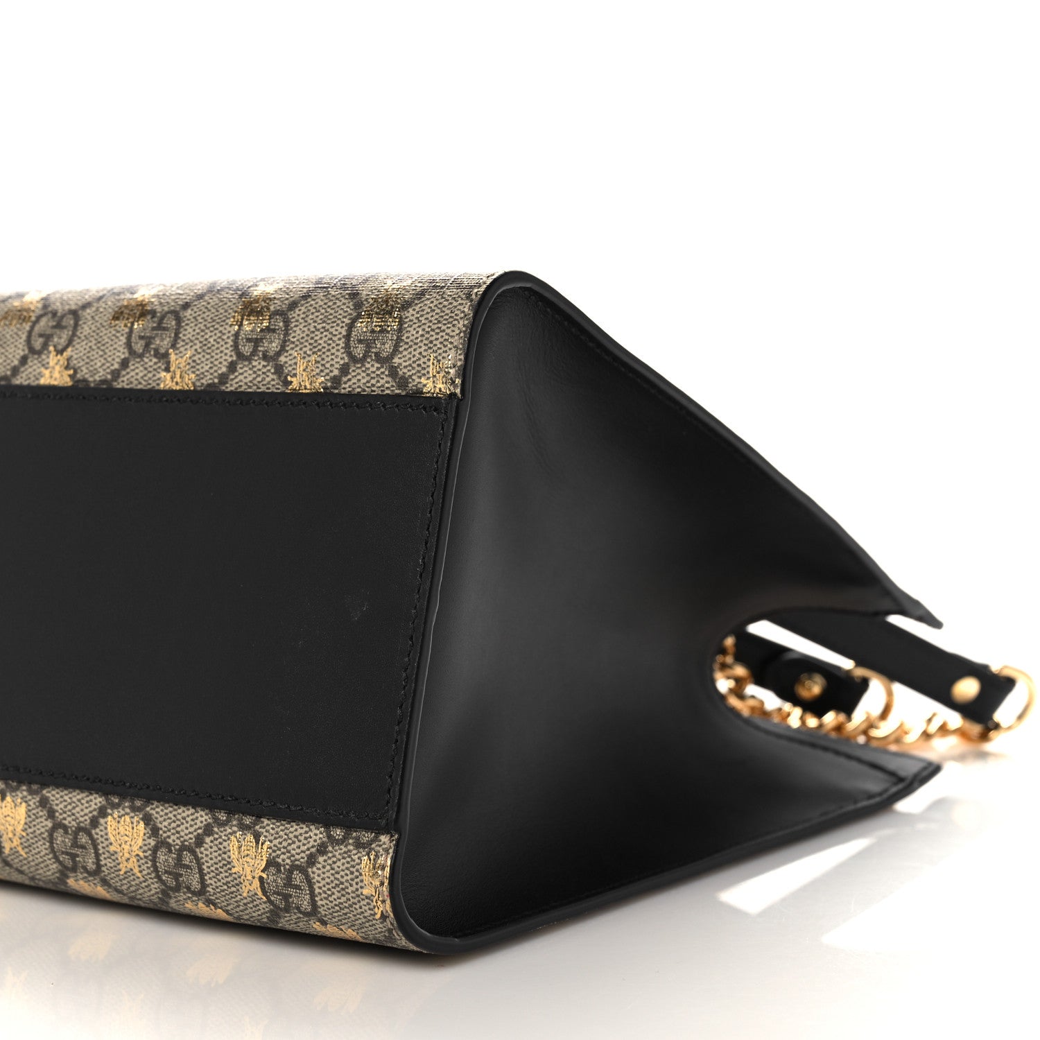 Gucci GG Supreme Monogram Bees Medium Padlock Tote Beige Oro Black 10 of 10