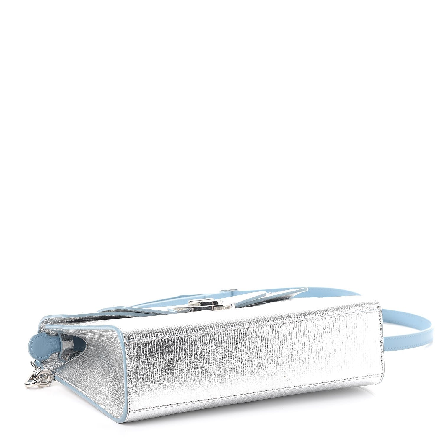 Christian Dior Metallic Grained Calfskin Diorever Clutch Silver 4 of 16