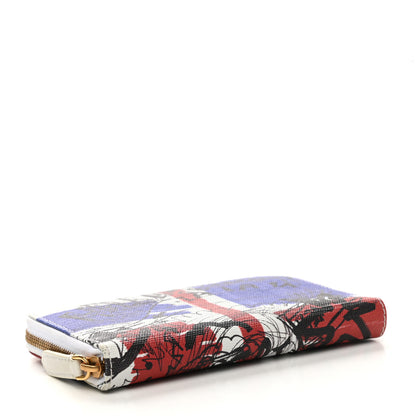 Burberry Calfskin Print Zip Around Wallet Multicolor White 4 of 7