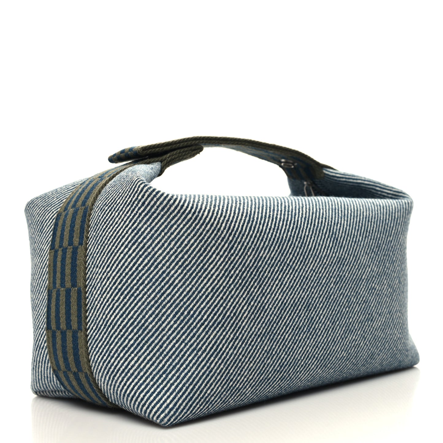 Wool Large Bride-A-Brac H Natte Pouch Bleu Abysse