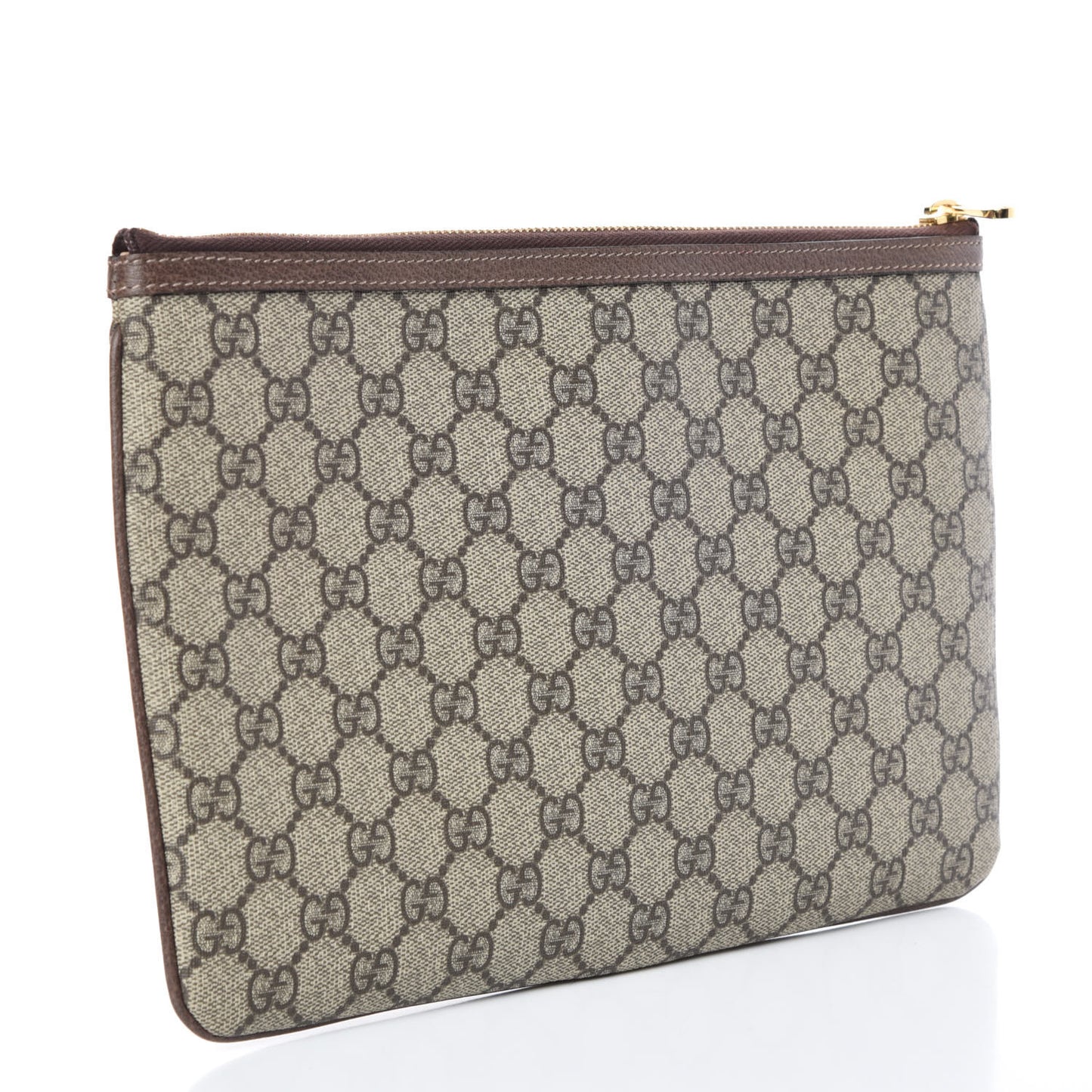GG Supreme Monogram Large Ophidia Pouch Clutch Brown
