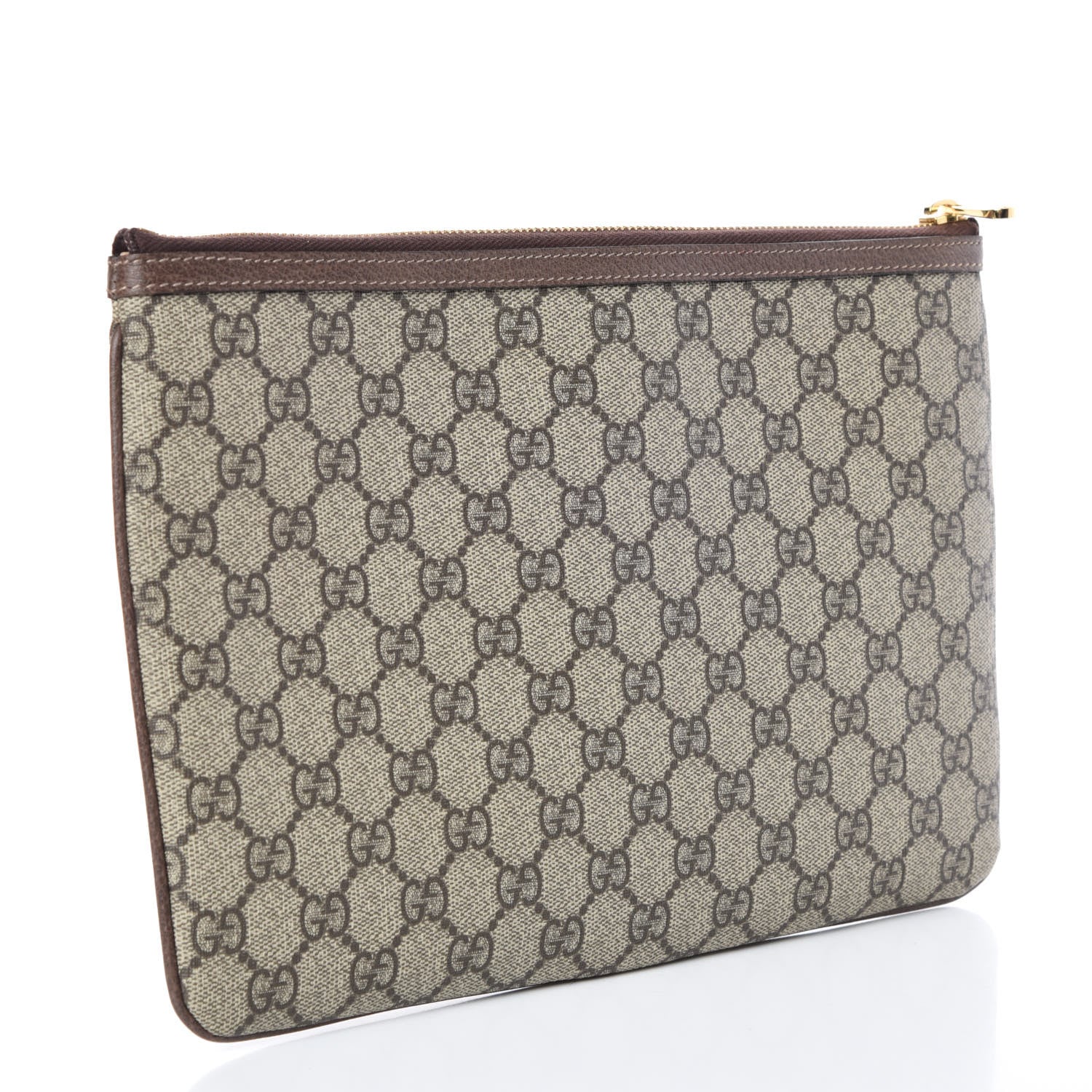 Gucci GG Supreme Monogram Large Ophidia Pouch Clutch Brown 3 of 10