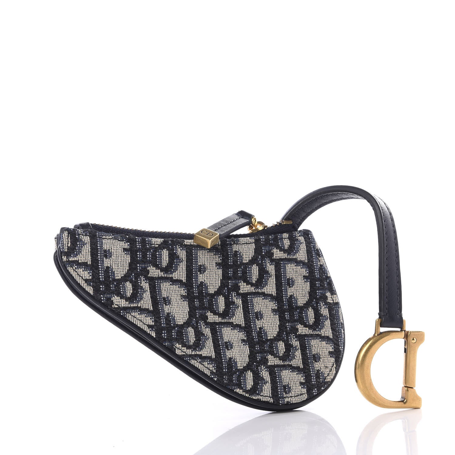 Christian Dior Oblique Saddle Coin Purse Blue 2 of 8