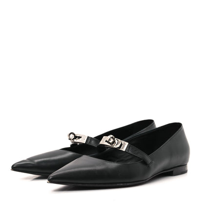 Hermes Calfskin Kelly Ballet Flats 37 Black 4 of 9