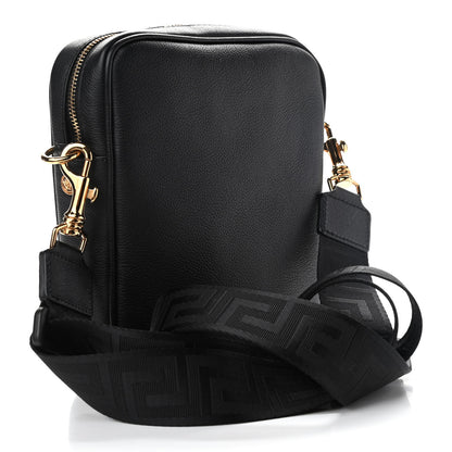 Versace Grained Calfskin Small Medusa Messenger Bag Black 3 of 9