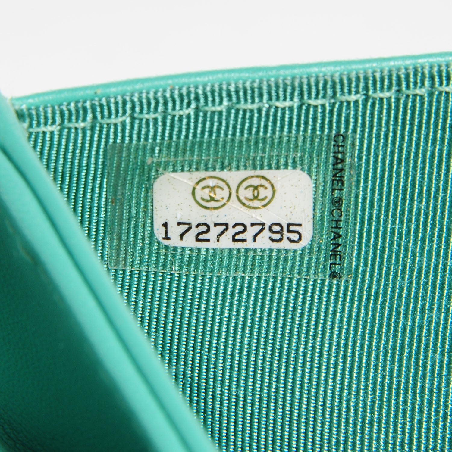 Chanel Patent Quilted Compact Wallet Green 7 of 7