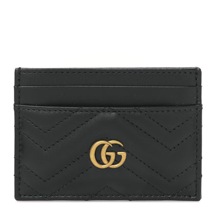 Gucci Calfskin Matelasse GG Marmont Card Holder Black 1 of 8